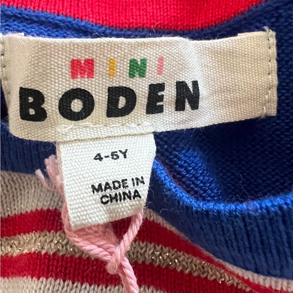 Mini Boden Nutcracker knitted sweater dress girls size 4-5y College blue red - Picture 5 of 6